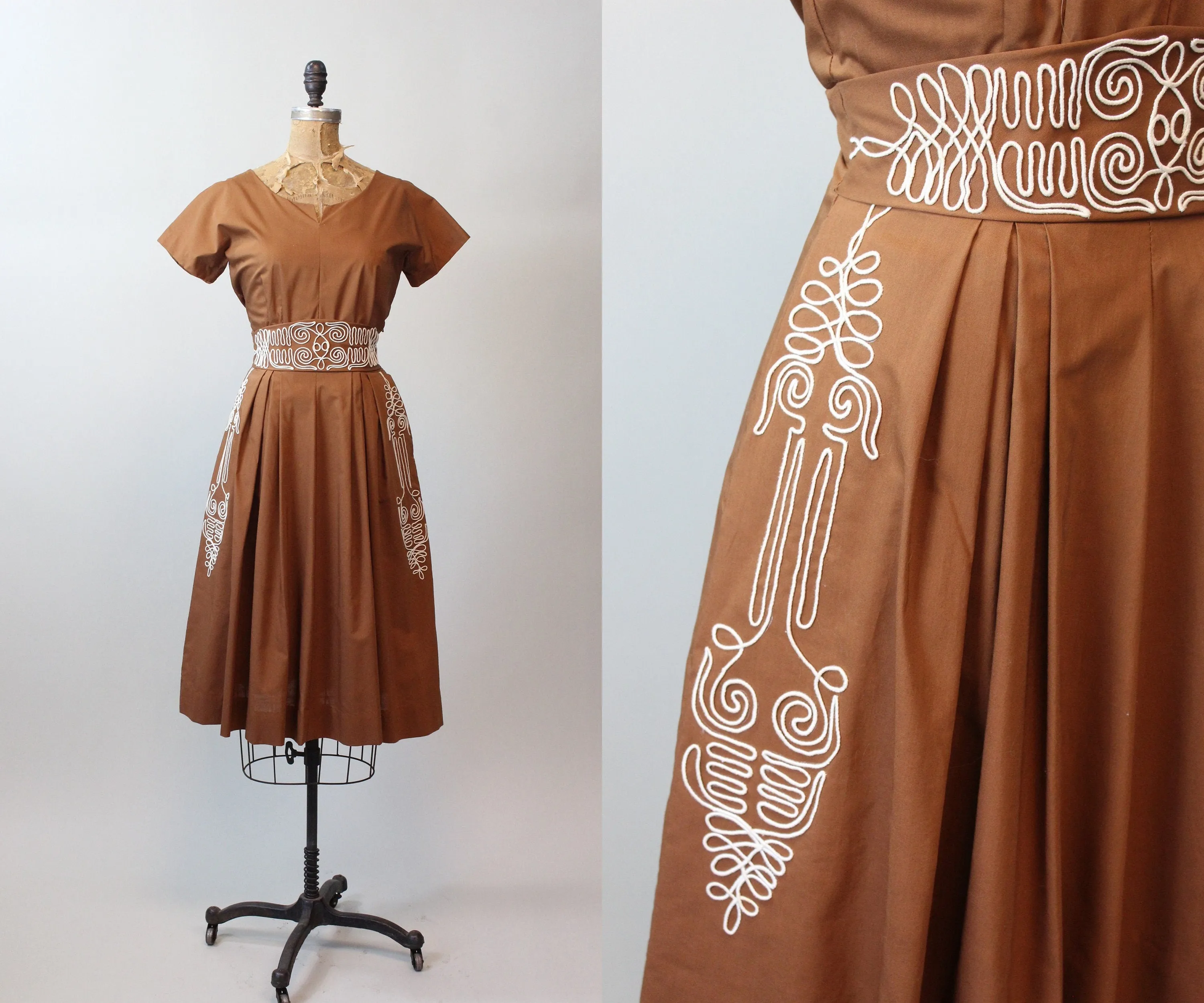 1950s ANN FOSTER soutache dress medium | new spring