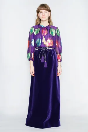 1970s Couture Lurex & Velvet Two-Piece Ensemble M-L