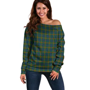 Aiton Tartan Off Shoulder Women Sweater