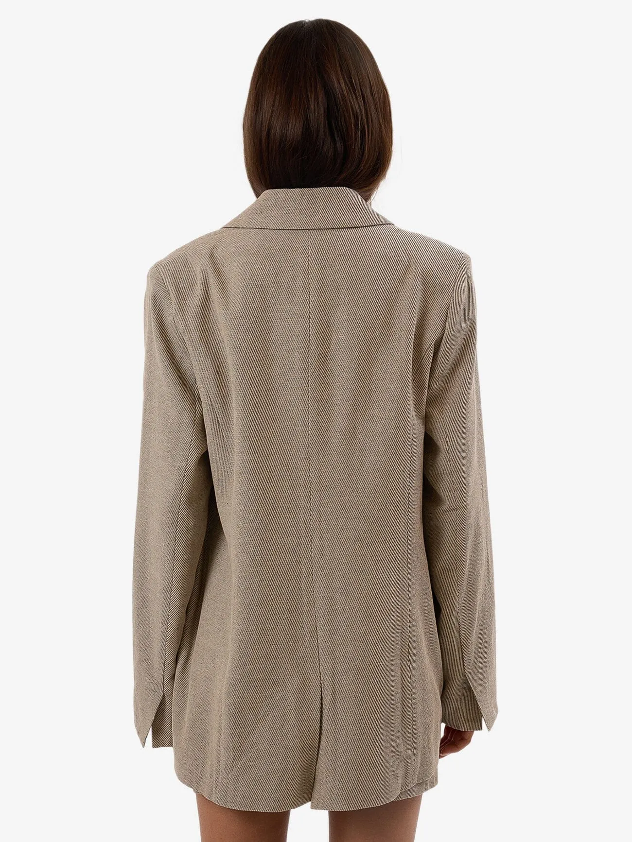 Allegra Twill Suiting Blazer - Tan Black