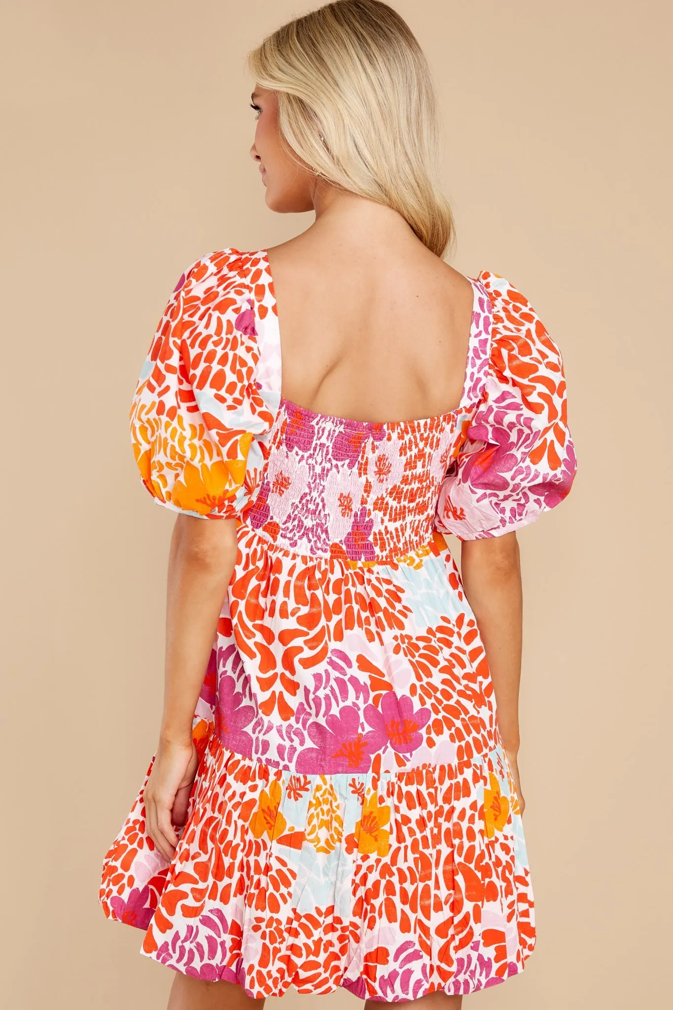 Antigua Orange Bubble Skirt Mini Dress