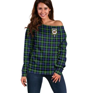 Baillie (Bailey) Tartan Off Shoulder Women Sweater with Family Crest