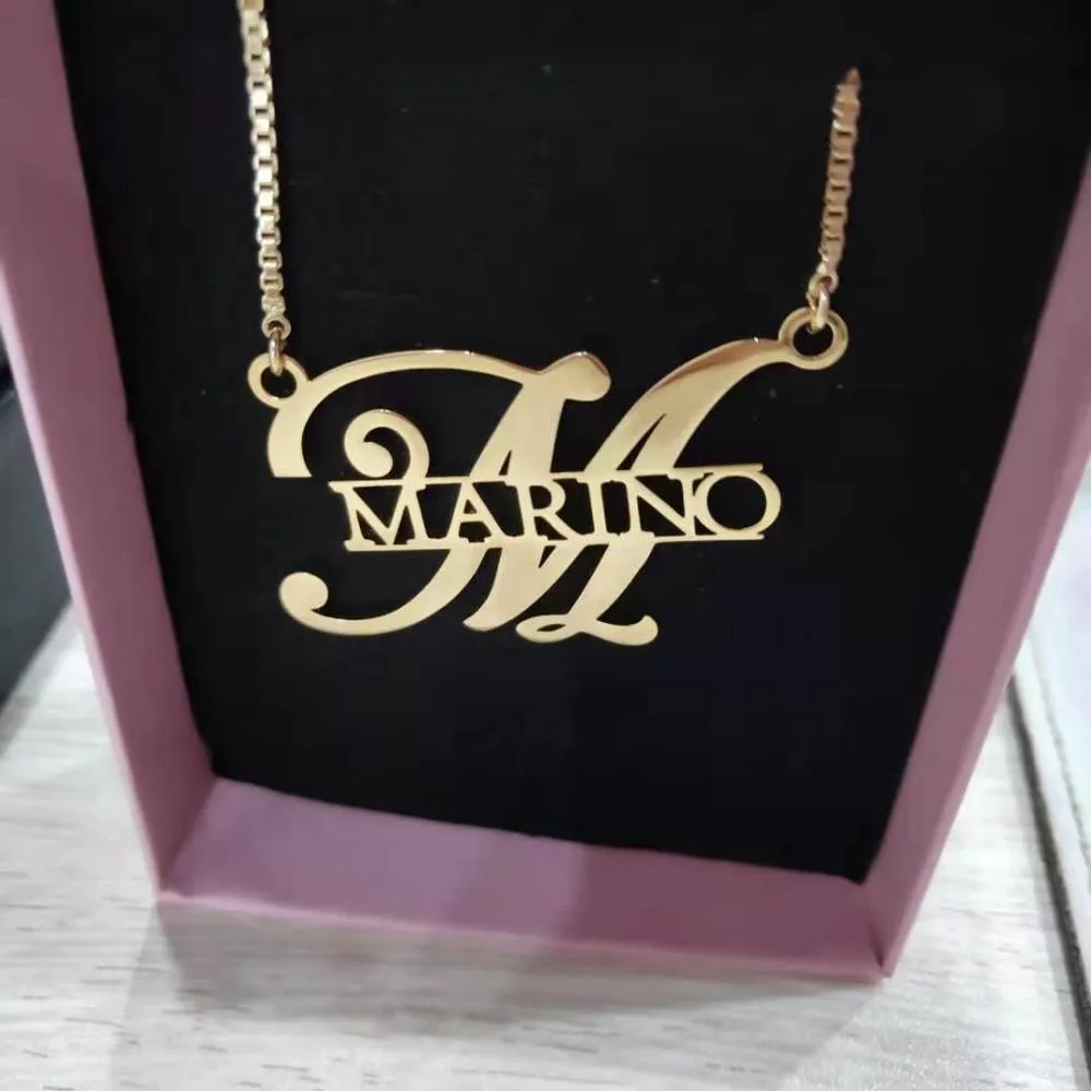 Big Initial Custom Name Necklace