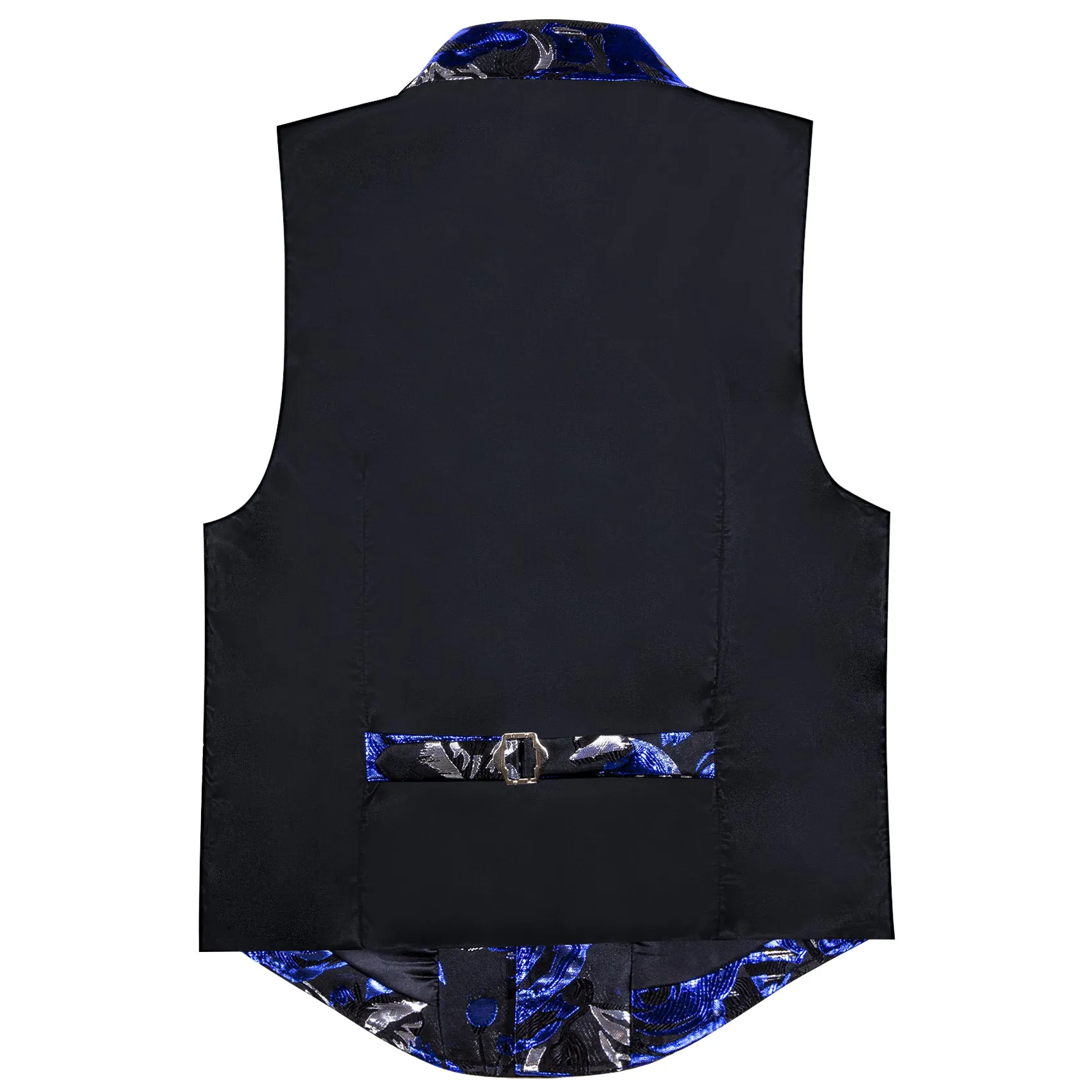 Black Blue Novelty Jacquard Men's Collar Victorian Suit Vest