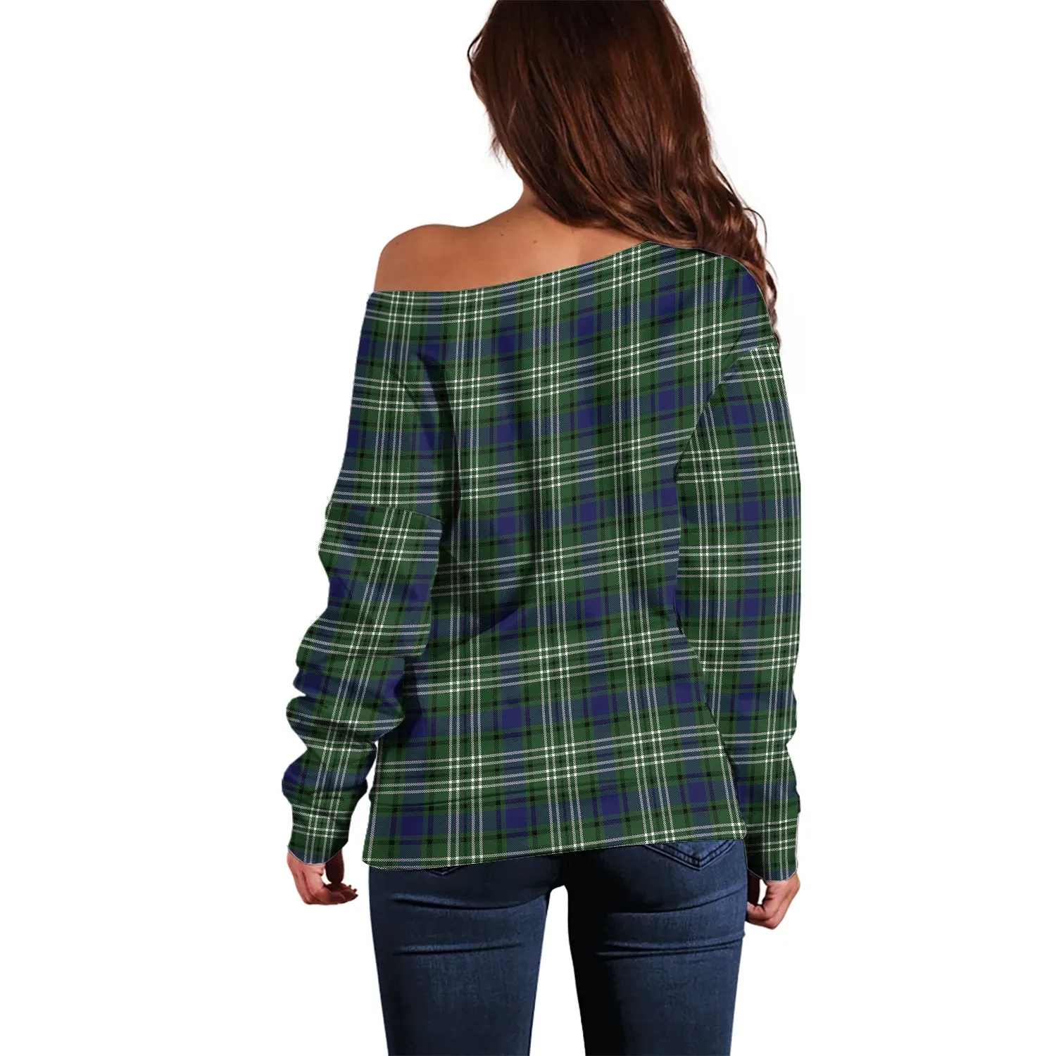 Blyth Tartan Off Shoulder Women Sweater