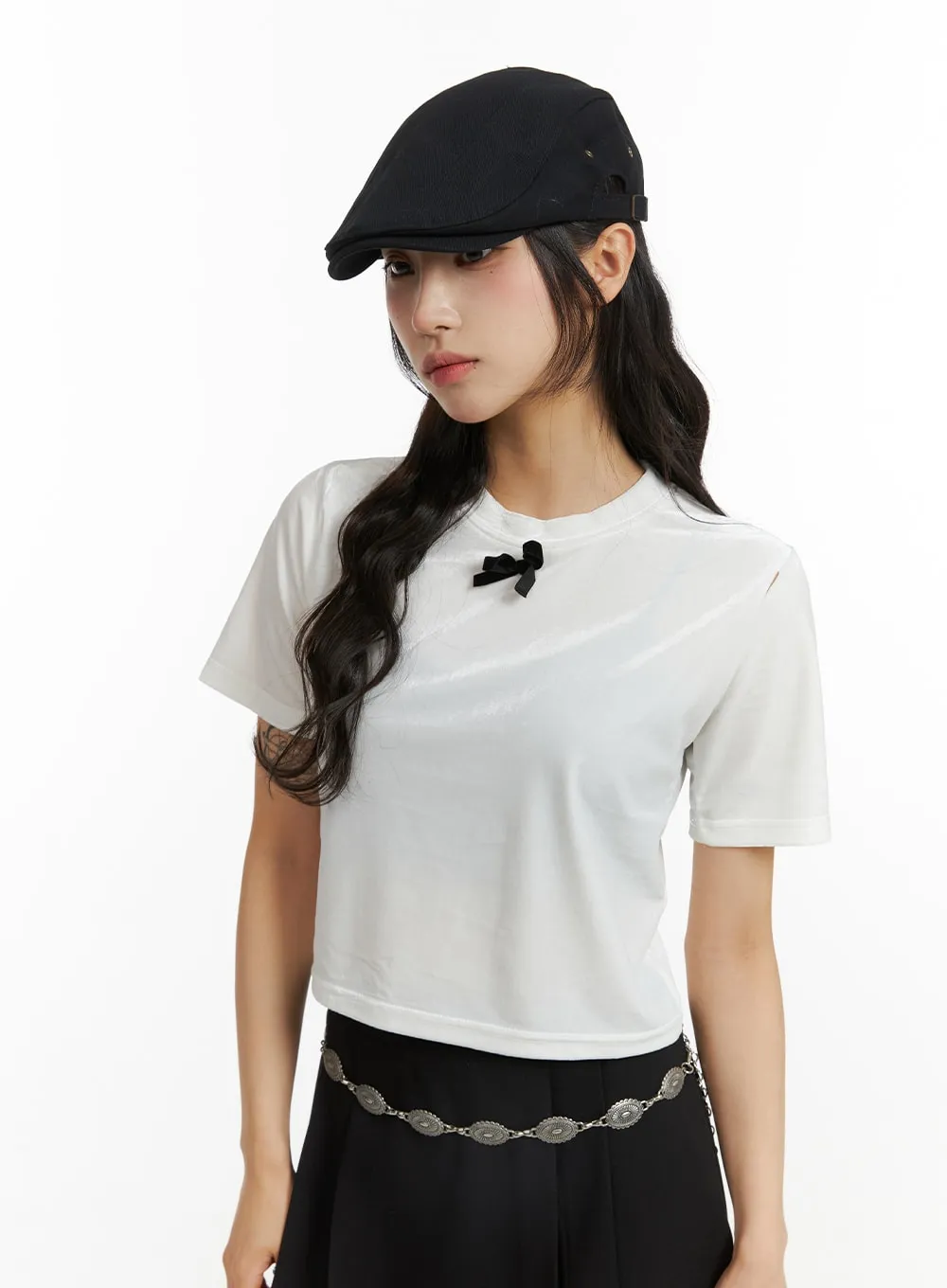 Bowknot Cropped Tee CJ417