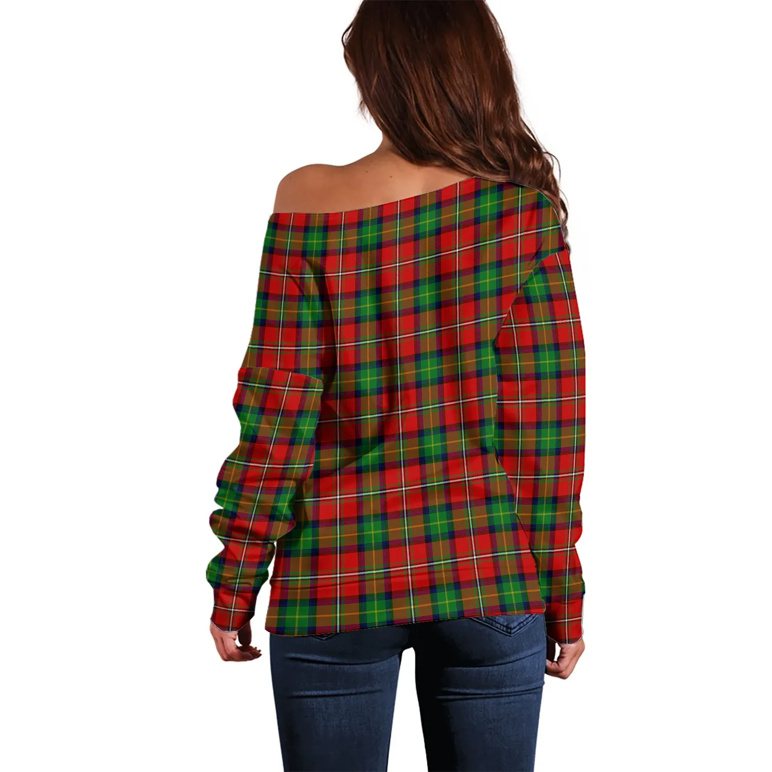 Boyd Tartan Off Shoulder Women Sweater