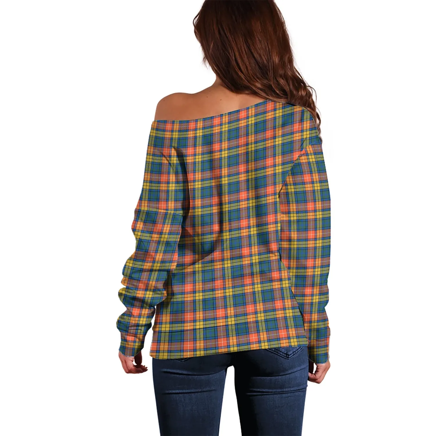 Buchanan Ancient Tartan Off Shoulder Women Sweater