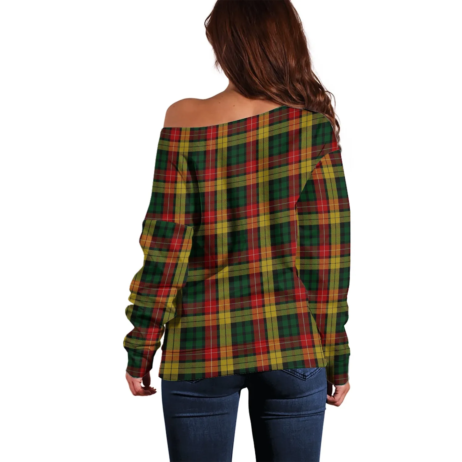 Buchanan Tartan Off Shoulder Women Sweater