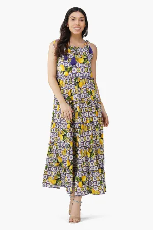 Citrus Lemon Maxi Dress