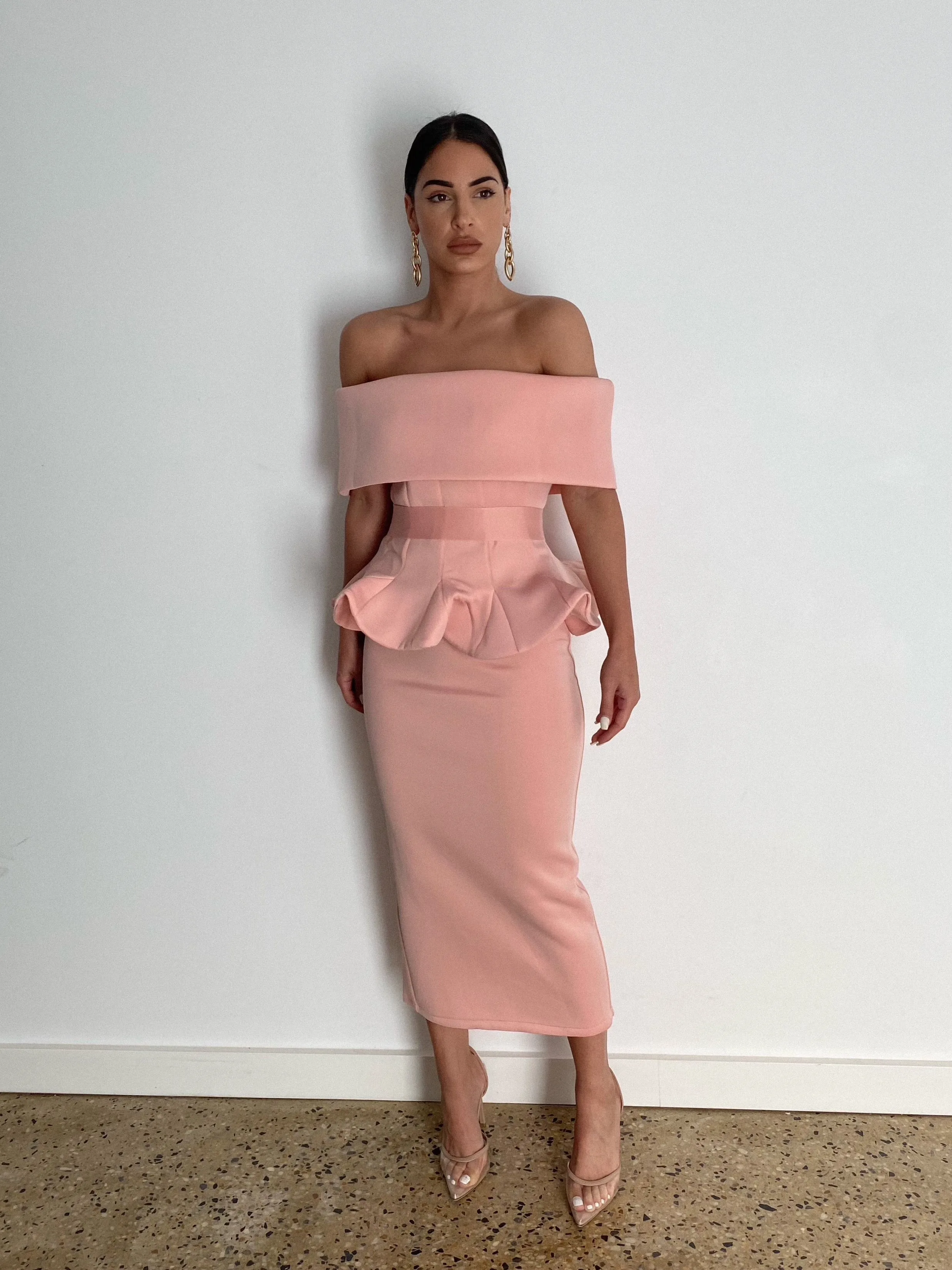 Clemence blush top and skirt set