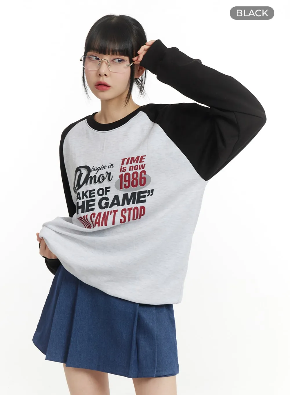 Cozy Graphic Lettering Crew Neck Sweatshirt IM406