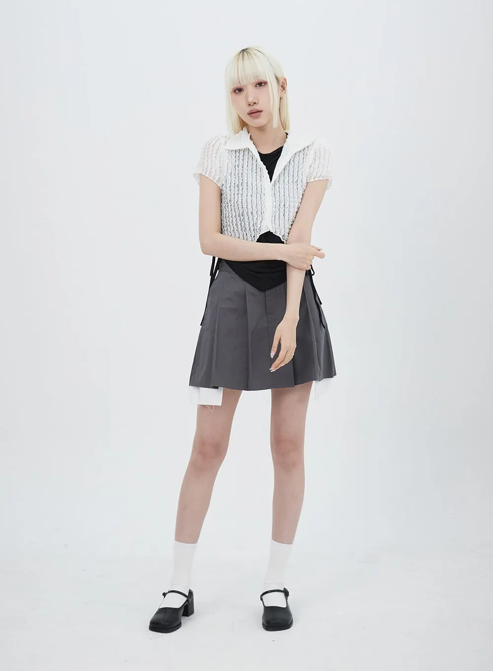 Cropped Mesh Top IU312