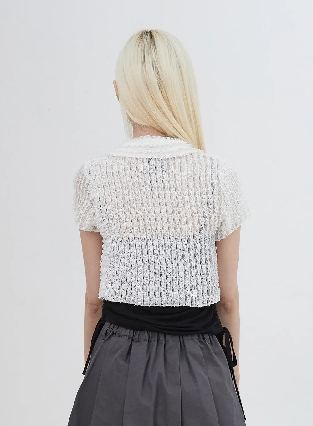 Cropped Mesh Top IU312