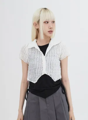 Cropped Mesh Top IU312