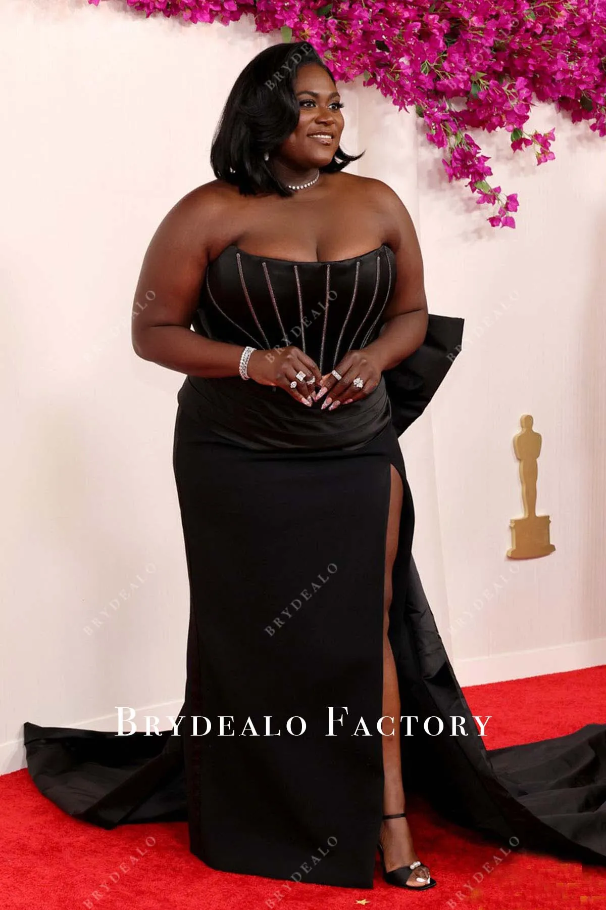 Danielle Brooks 2024 Oscars Plus Size Black Red Carpet Dress