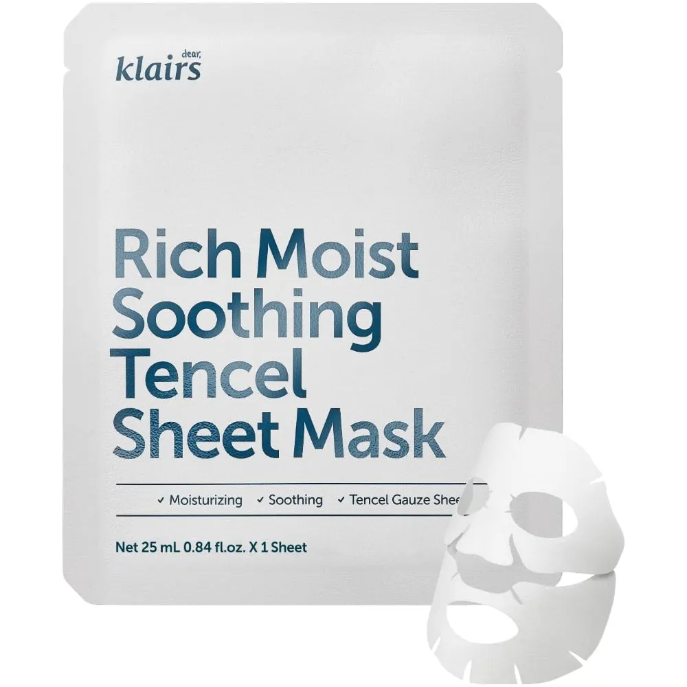 Dear, Klairs Rich Moist Soothing Tencel Sheet Mask 25ml