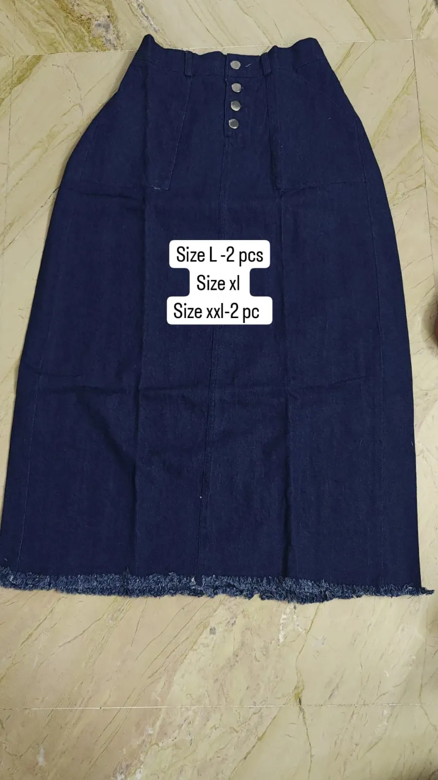 Denim long skirt