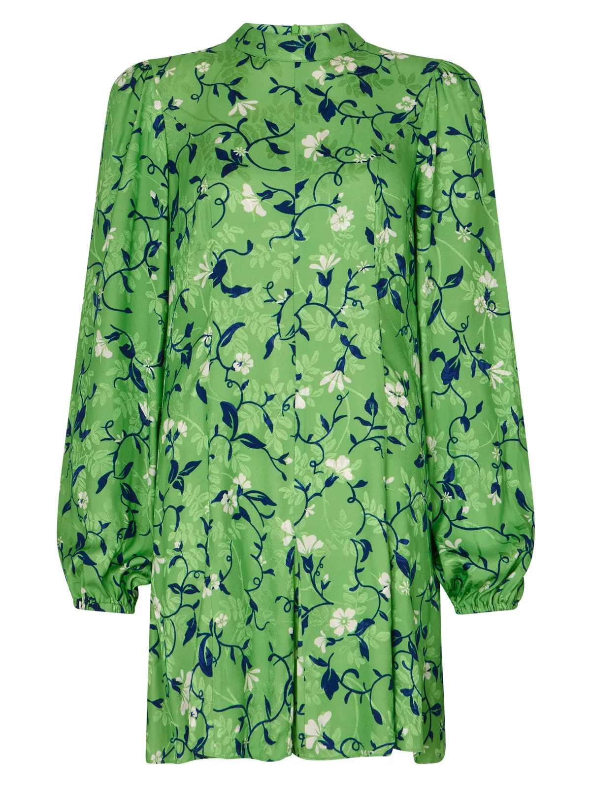 Doretta Green Vine Print Mini Dress