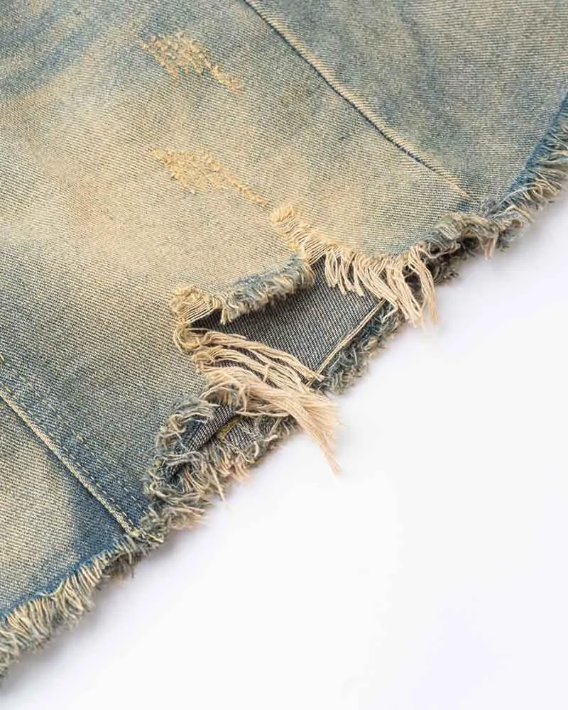 Dusthelm Distressed Denim Skirt