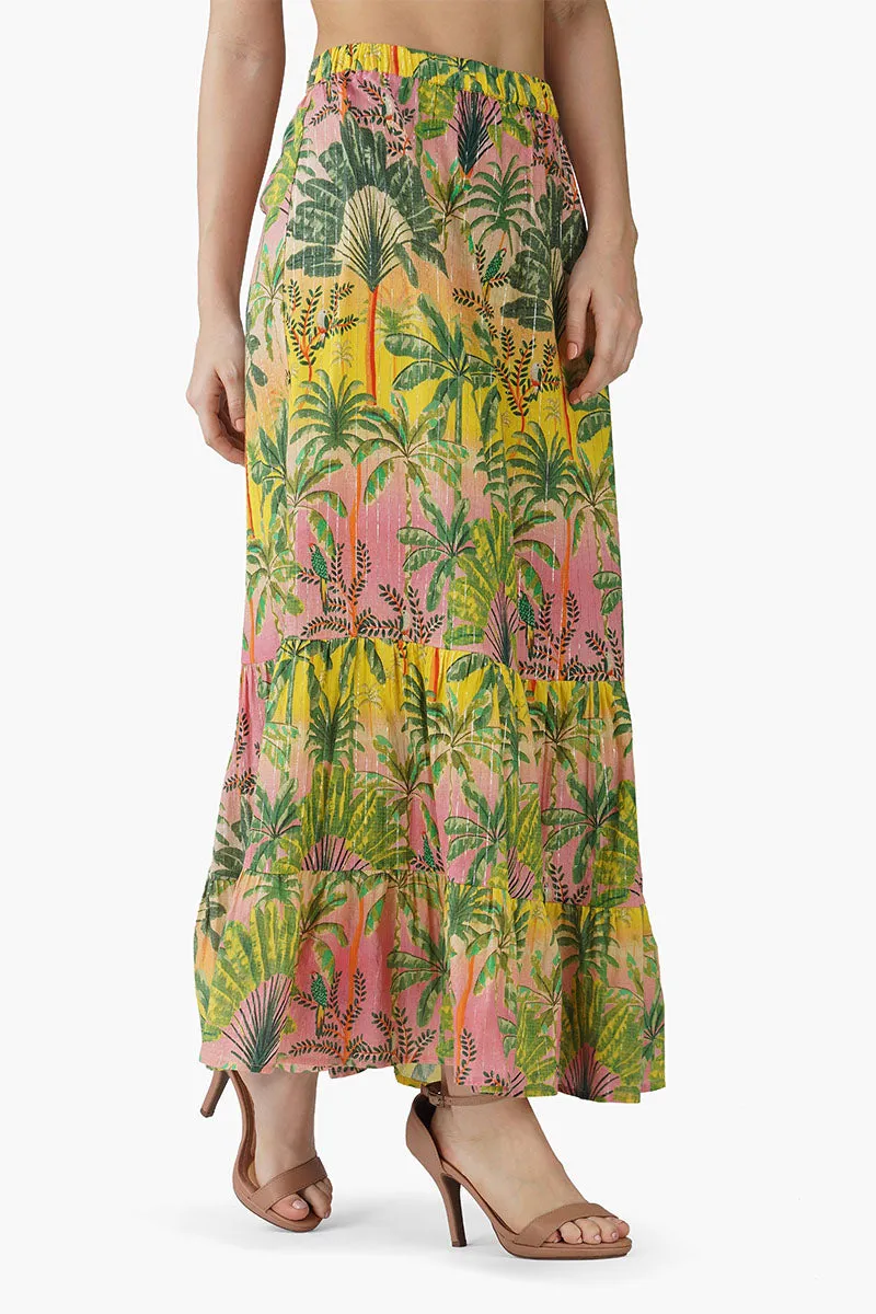 Endless Summer Printed Tiered Skirt