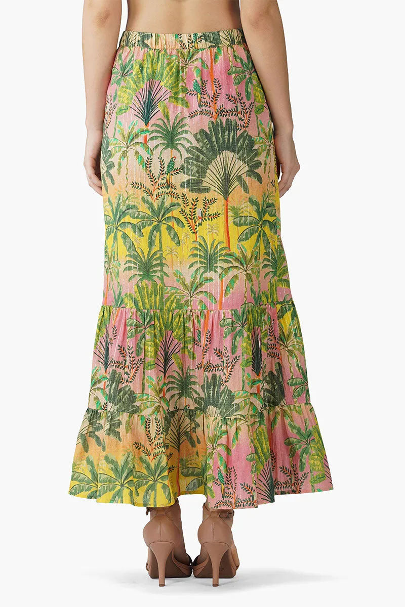 Endless Summer Printed Tiered Skirt