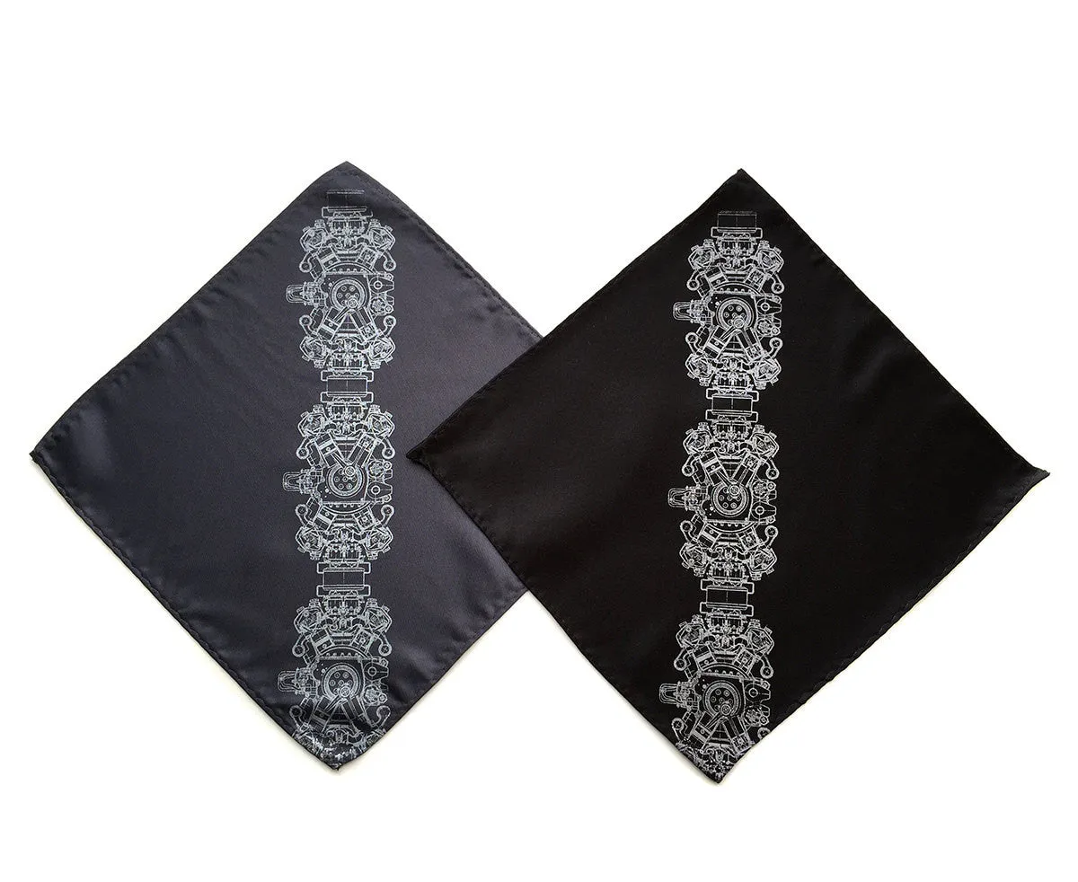 Engine Rosette Silk Pocket Square