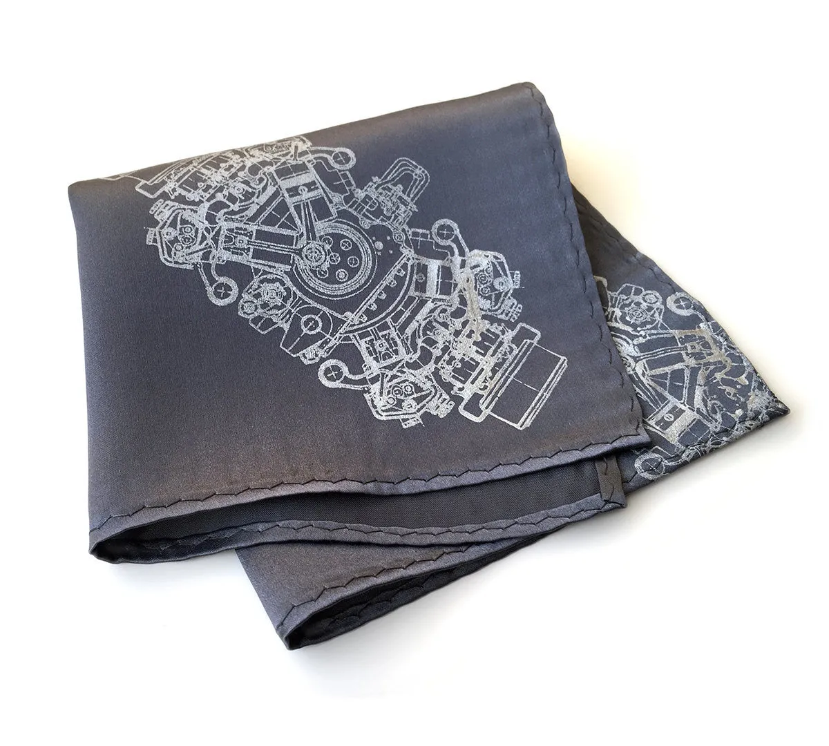 Engine Rosette Silk Pocket Square