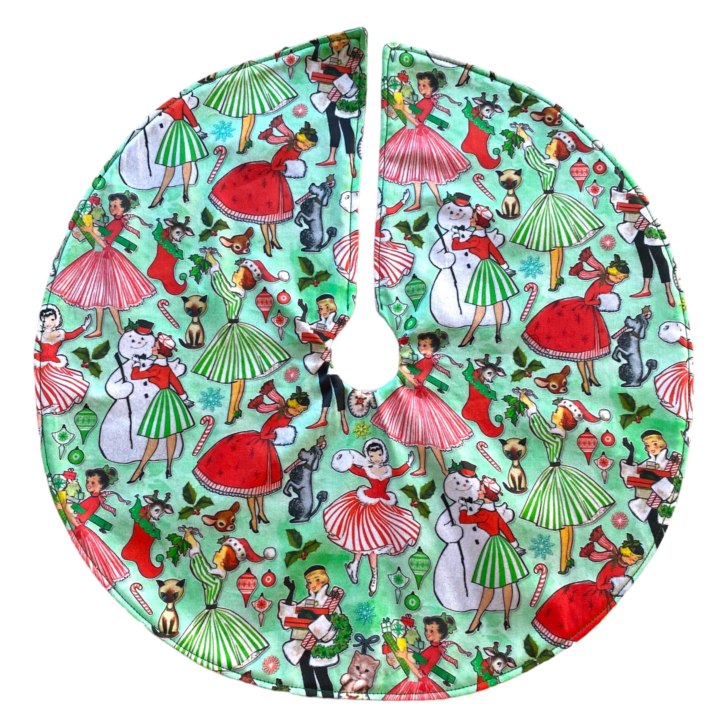 Exclusive Retro Christmas Print 14" Mini Tree Skirt