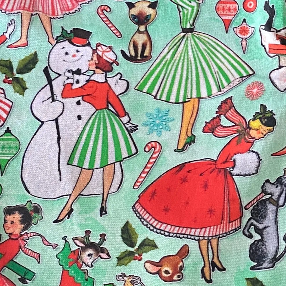 Exclusive Retro Christmas Print 14" Mini Tree Skirt