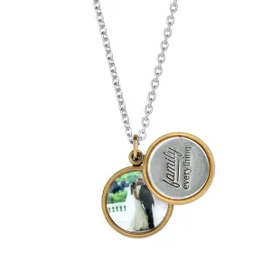 Family Over Everything Personalized Photo Locket Necklace