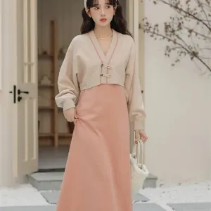 Fashion Sweater Dress Two-piece Suit