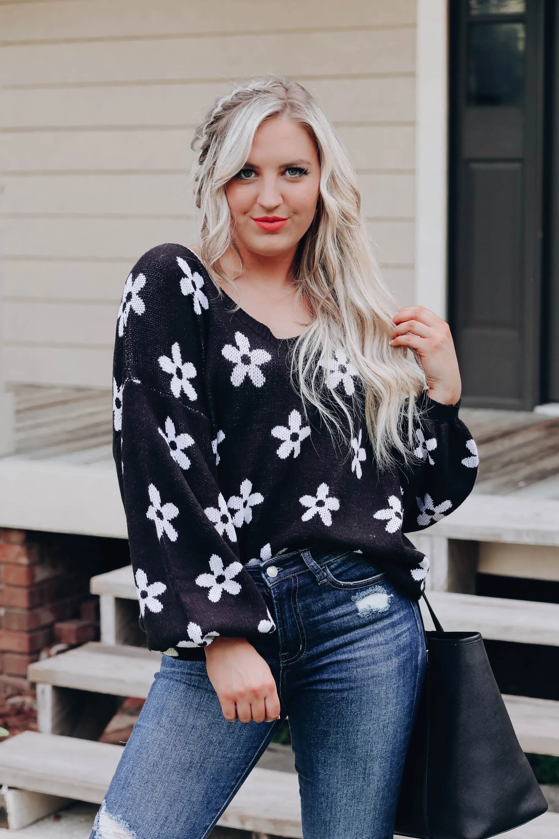 Field of Flowers Sweater - Black