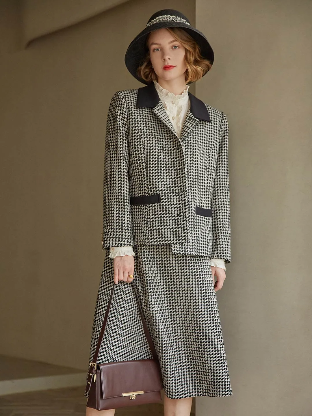 【Final Sale】 Dawn Houndstooth Skirt