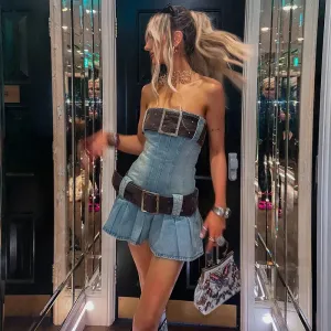 Frady Denim Belt Dress