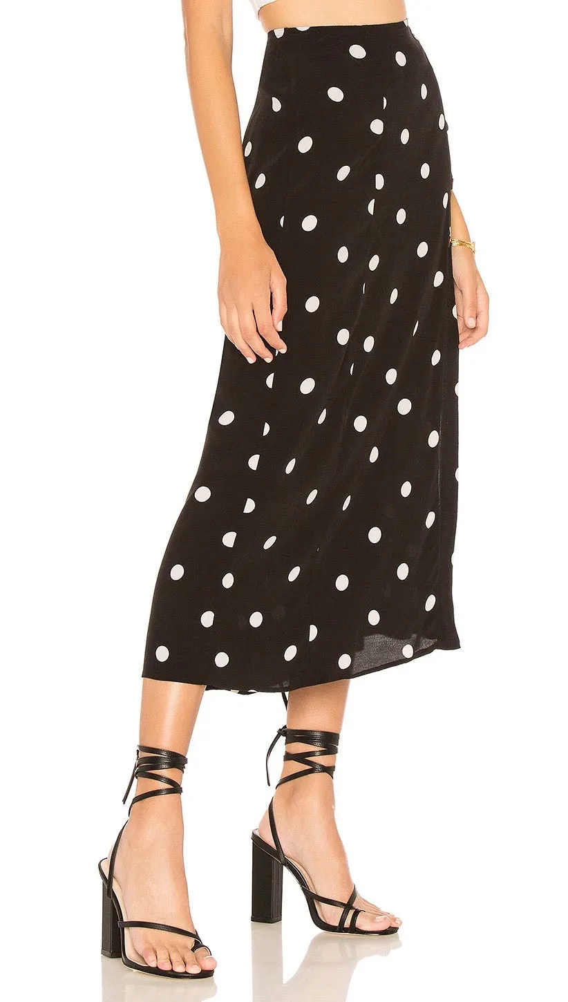 Free People Retro Love Midi Skirt Black