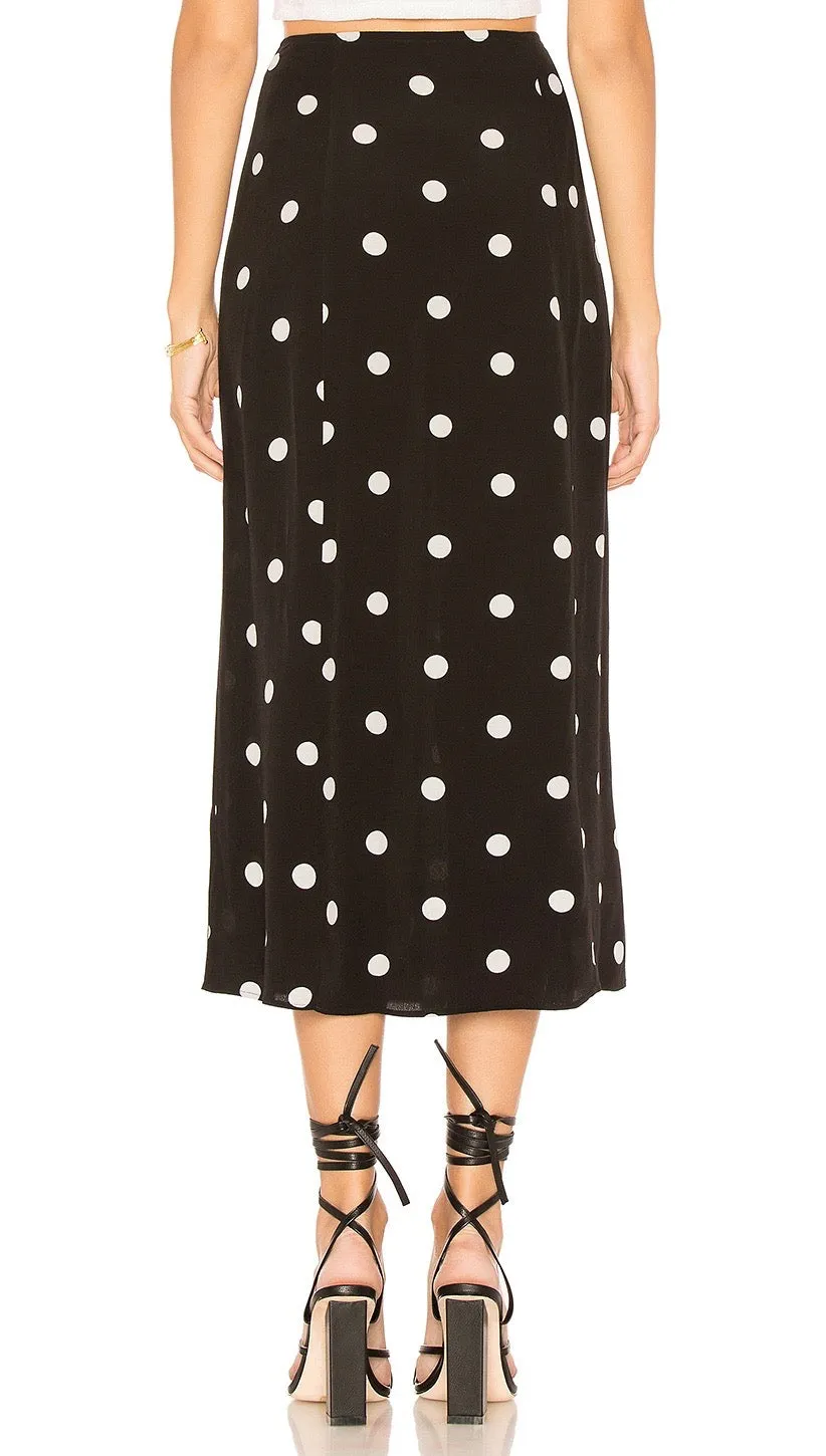 Free People Retro Love Midi Skirt Black