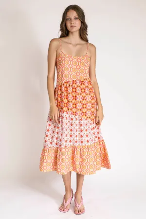 Gina Spliced Print Sun Dress