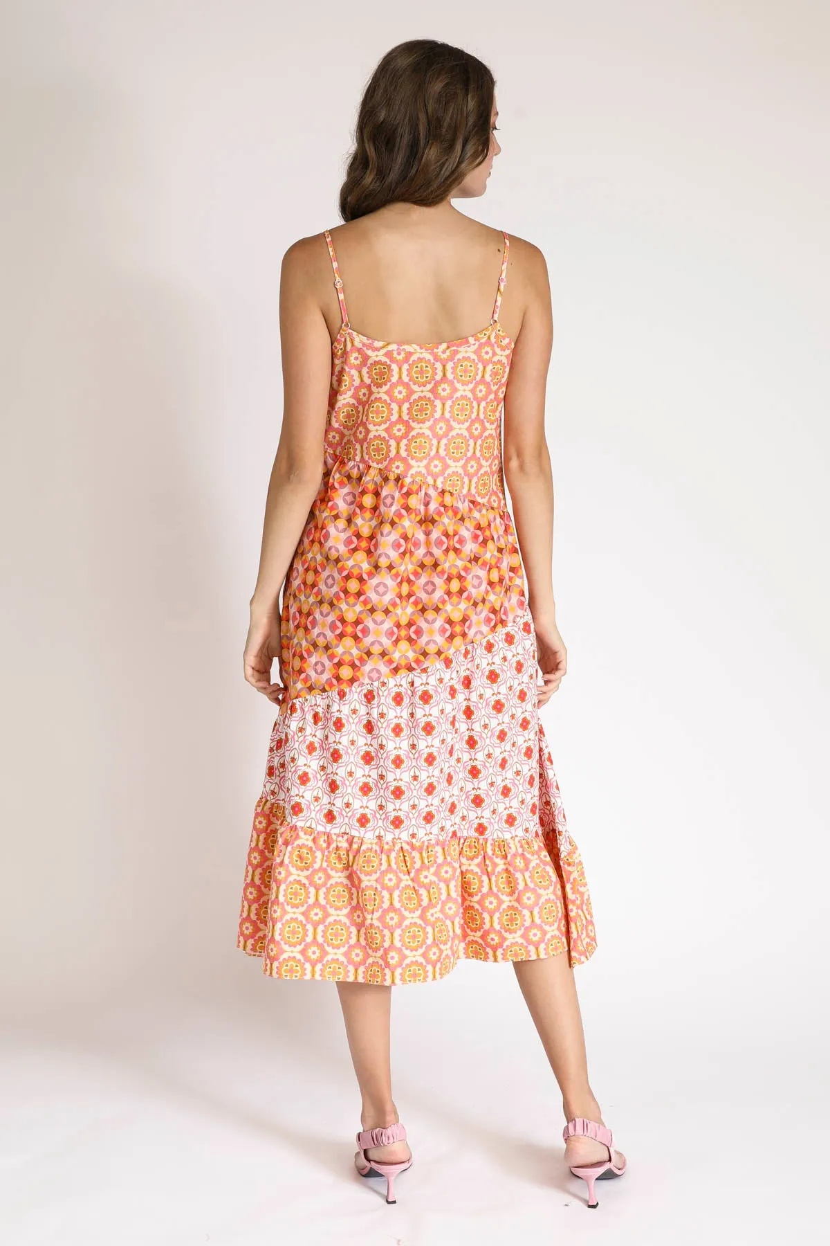 Gina Spliced Print Sun Dress