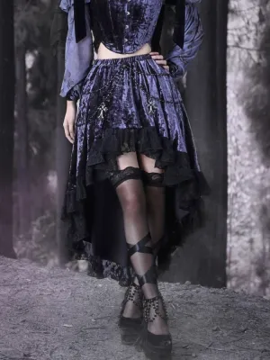 Gothic Velvet Lace Fish-Tail Cross Skirt【s0000003870】