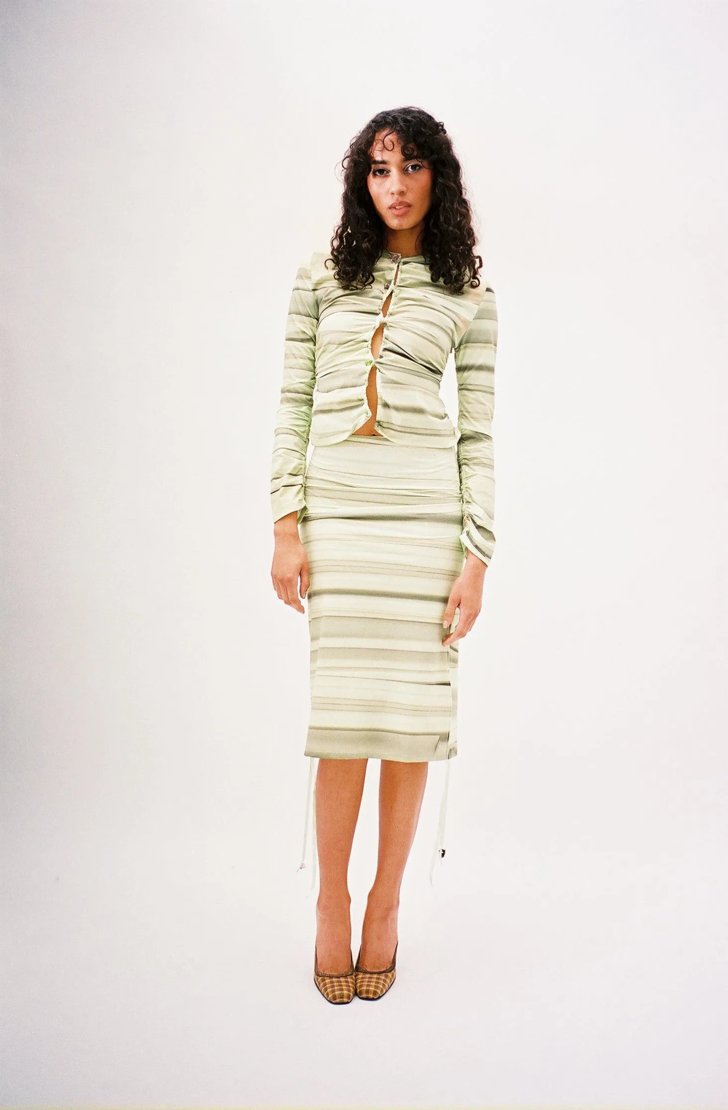 Green Stripe Betty Skirt