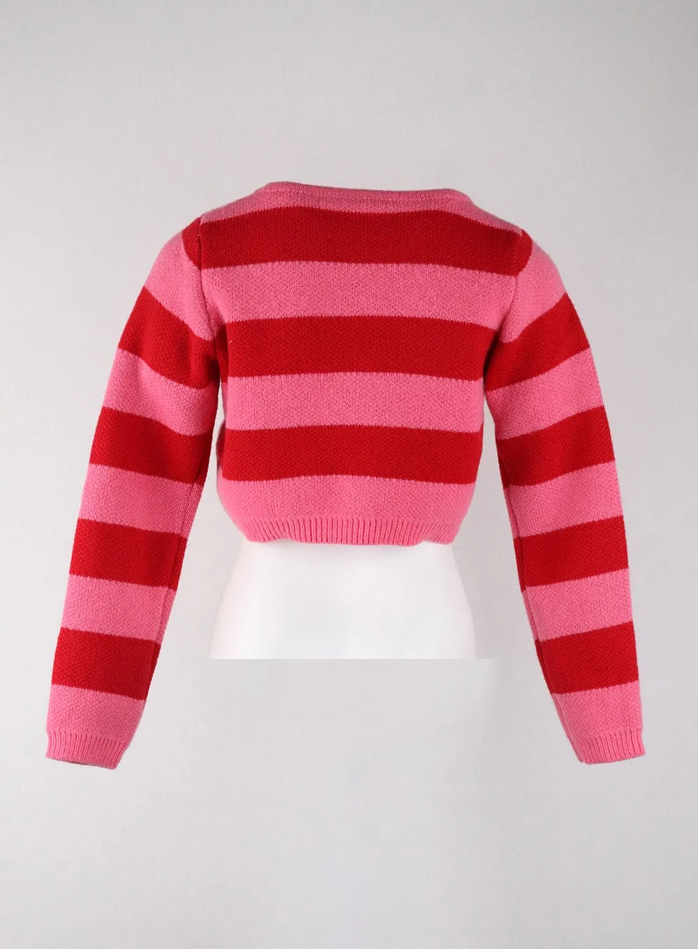 Heart Cut-Out Sweater Crop Knit Sweater IJ403