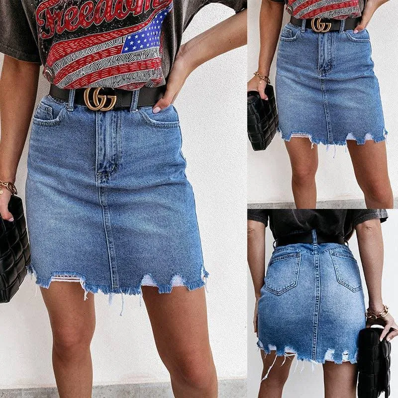 Hight Waist Slim Fit Denim Mini Skirt SKS6698