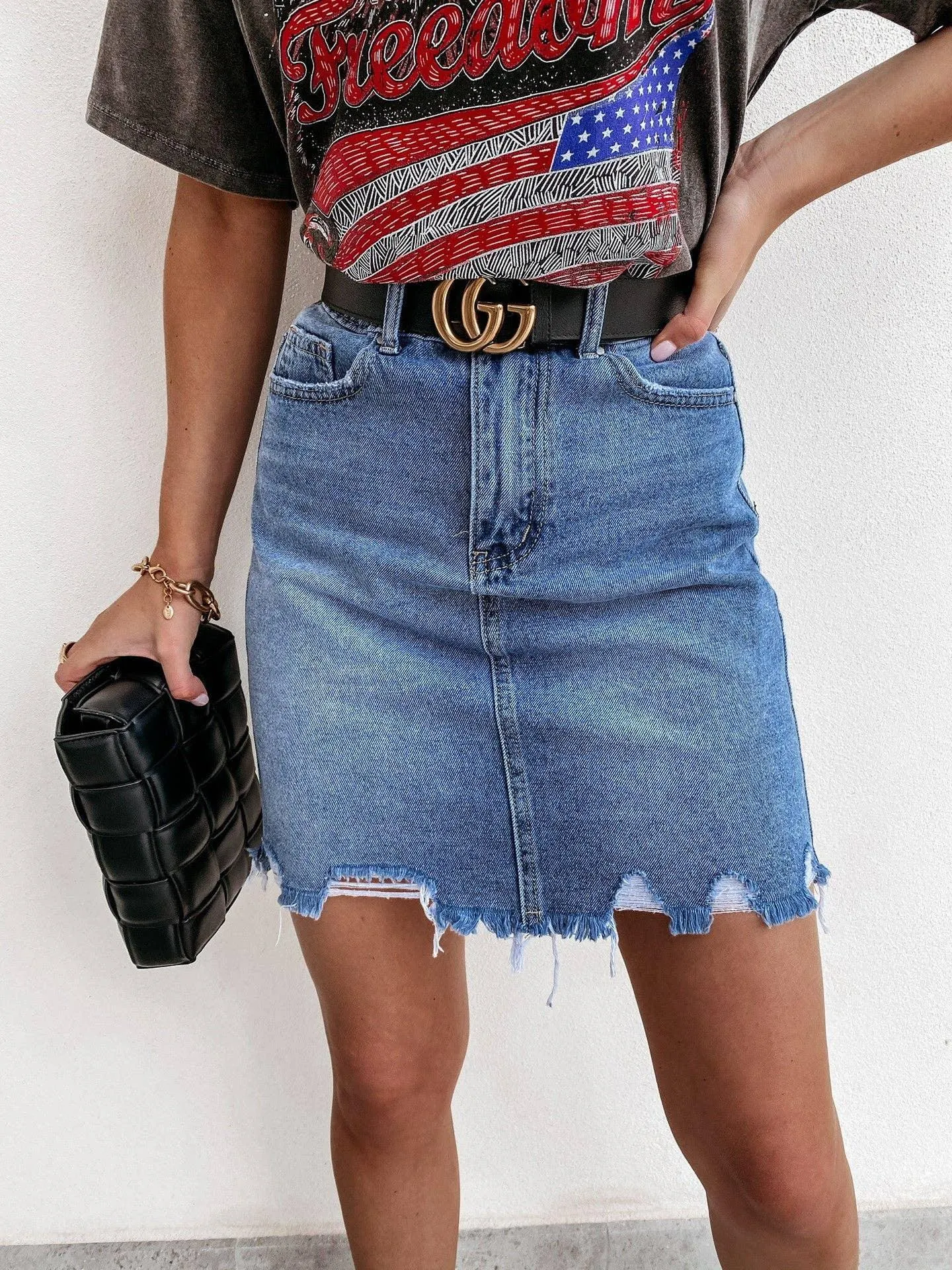 Hight Waist Slim Fit Denim Mini Skirt SKS6698