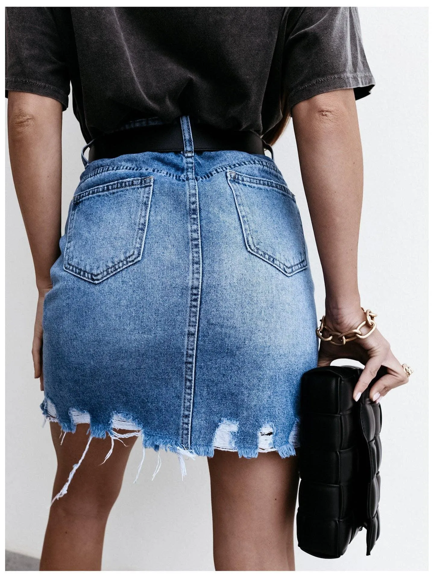 Hight Waist Slim Fit Denim Mini Skirt SKS6698