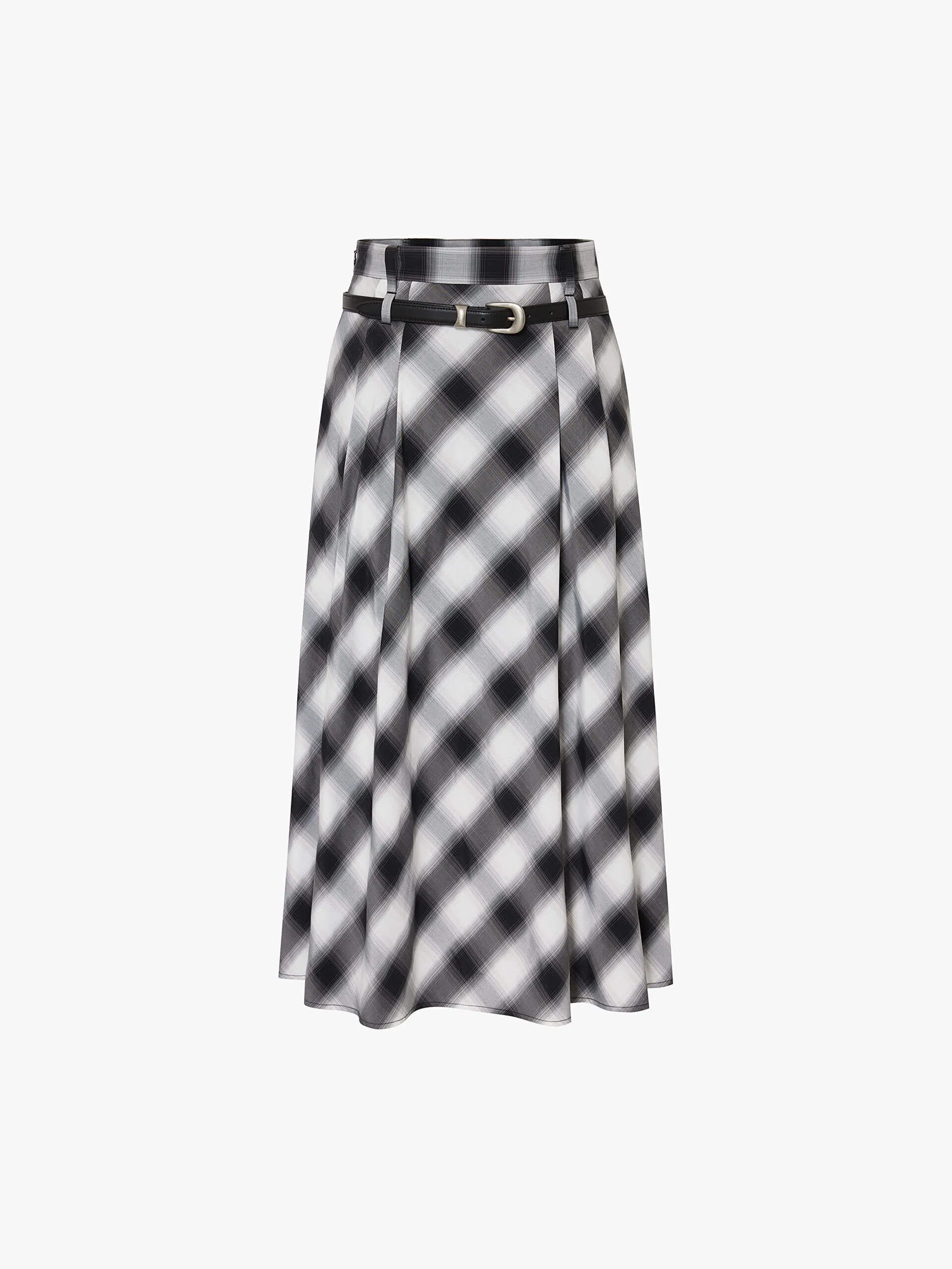 Include Belt Plaid Skirt