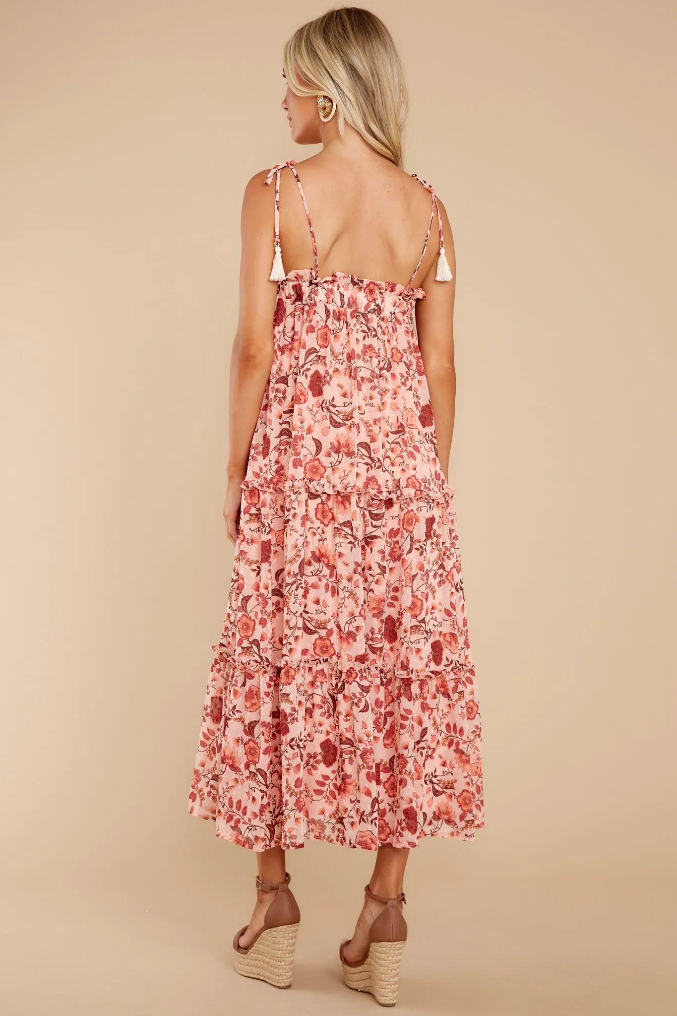 Into The Blooms Mauve Pink Floral Print Maxi Dress