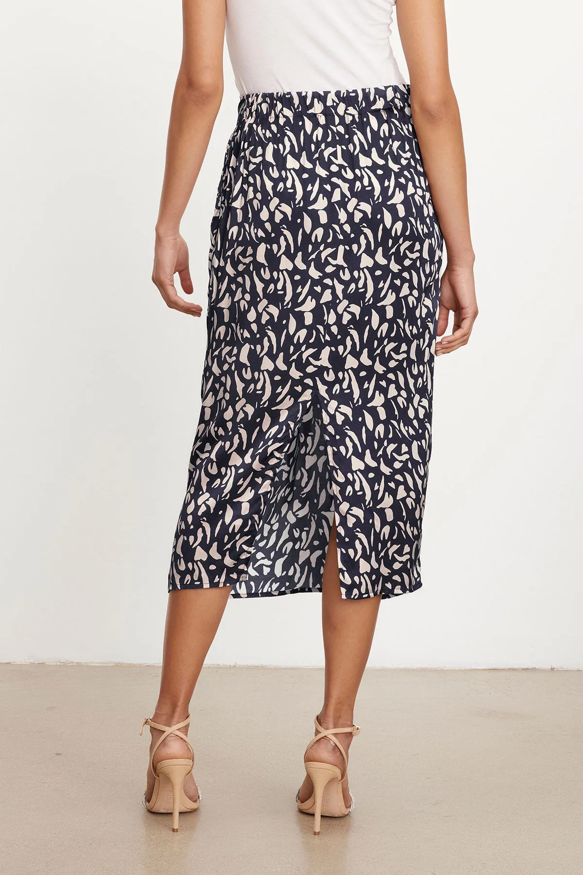 JUNO PRINTED SATIN SKIRT