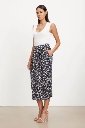 JUNO PRINTED SATIN SKIRT