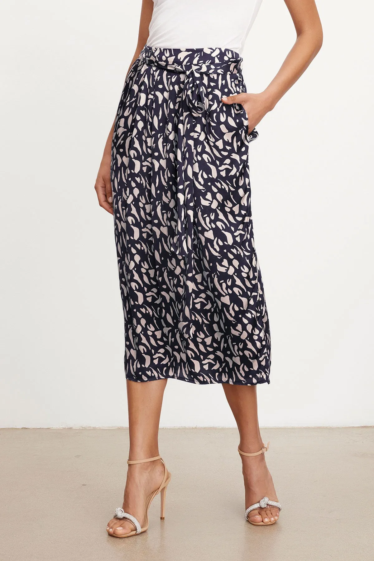 JUNO PRINTED SATIN SKIRT